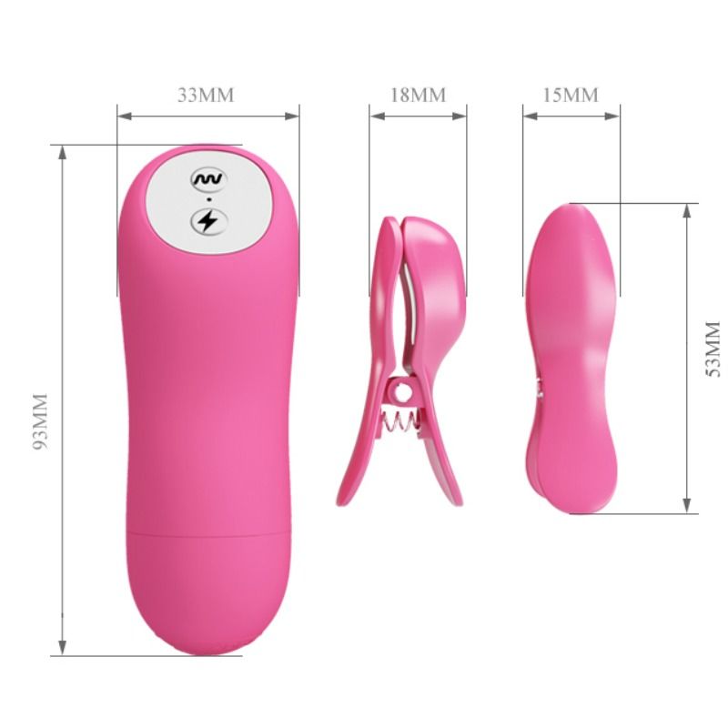 Nippelklemmen mit Vibration und Elektrostimulation – Fuchsia – Bild 4