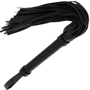 Bondage-Peitsche aus Leder – Schwarz, 42 cm