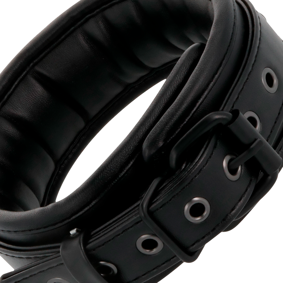 Handschellen und Halsband aus schwarzem Leder – Bild 9