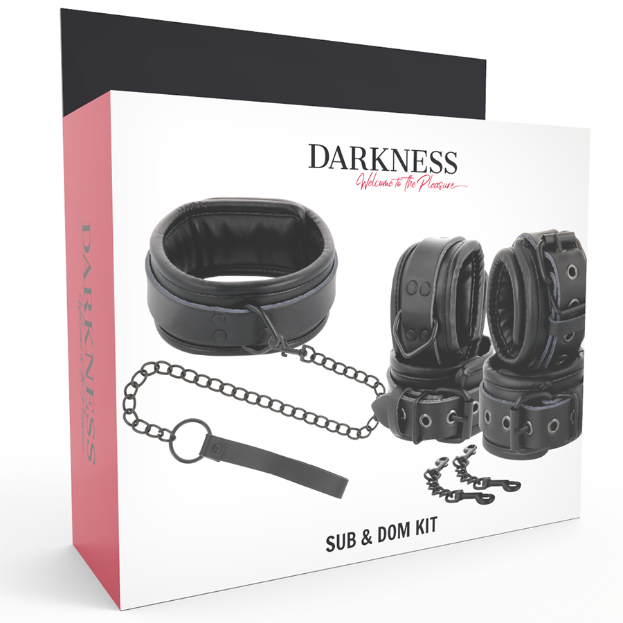Handschellen und Halsband aus schwarzem Leder – Bild 10