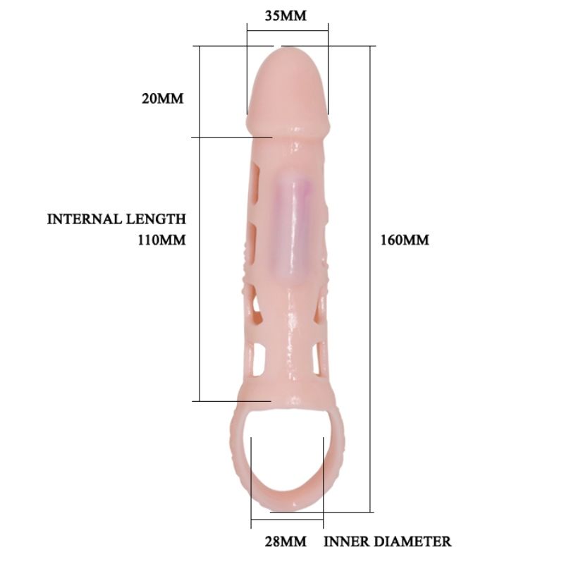 Penis Extender Cover mit Vibration und Natürlichem Gurt – 13,5 cm – Bild 6