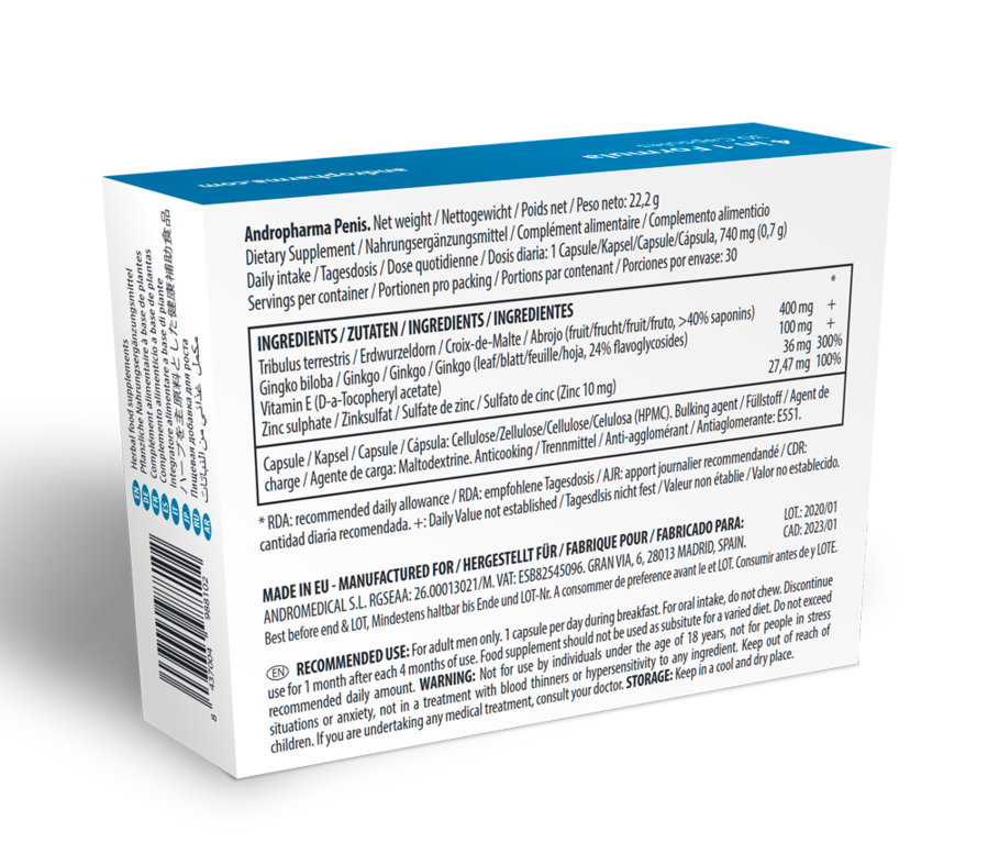 Andropharma Penis – Nahrungsergänzung für Männer – 30 Kapseln – Bild 2