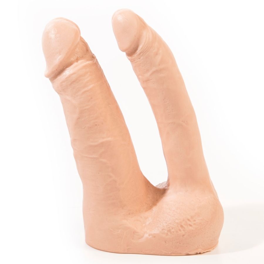 Arthus – Doppel-Dildo mit Saugfunktion – Natur – 17 cm – 15,5 cm