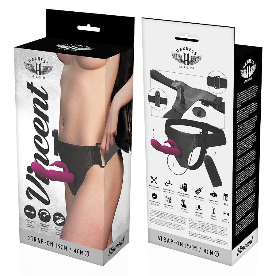 Vincent – Vibrierender Strap-on-Dildo – 15 cm – 4 cm – Bild 7