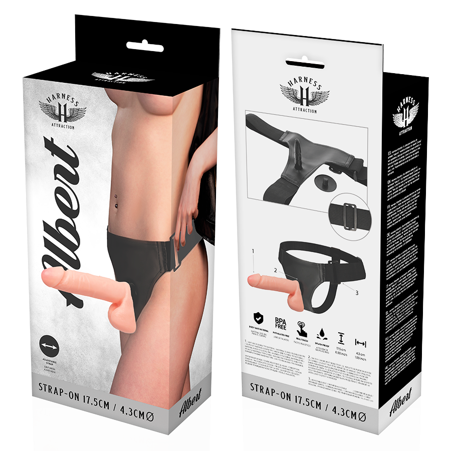 Albert – Strap-on-Harness mit realistischem Dildo – 17,5 × 4,3 cm – Bild 7