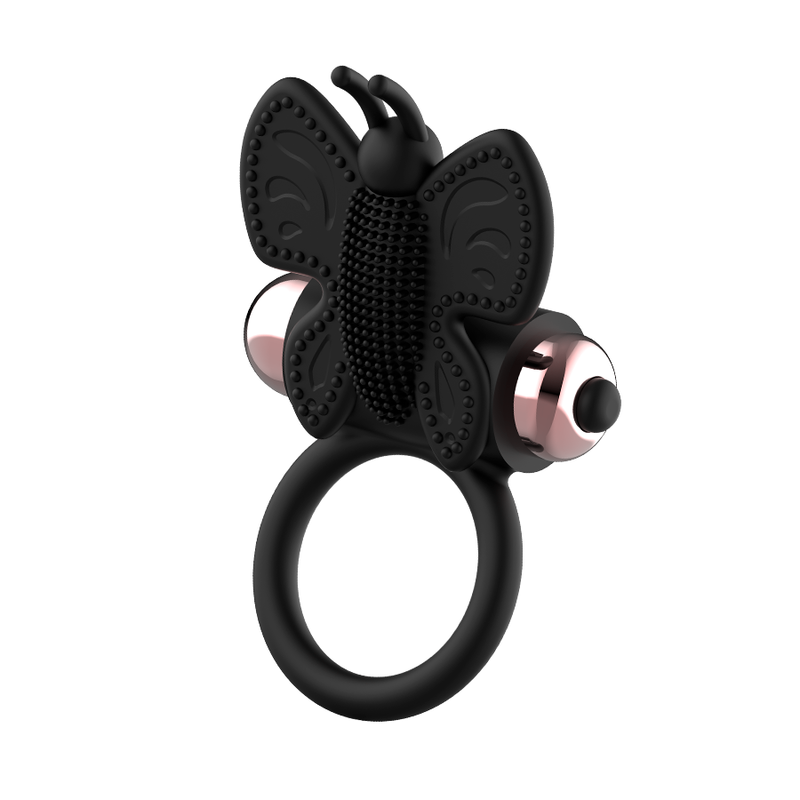 Chic Desire – Schmetterlings-Penisring mit Vibration – Schwarz/Gold – Bild 7