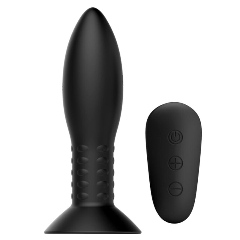 Stecker mit Rotierenden Bllen – Silikon-Analplug mit Fernbedienung und Rotationsfunktion – Schwarz