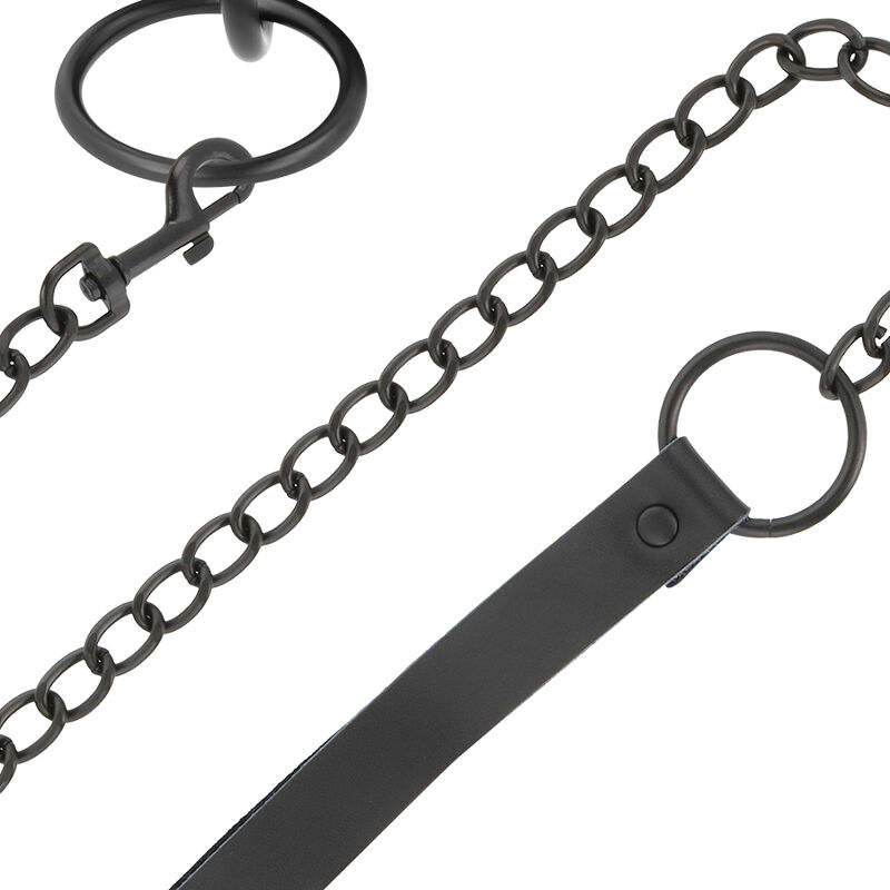 Halsband mit Kette – Schwarz – D-226690 – Bild 4