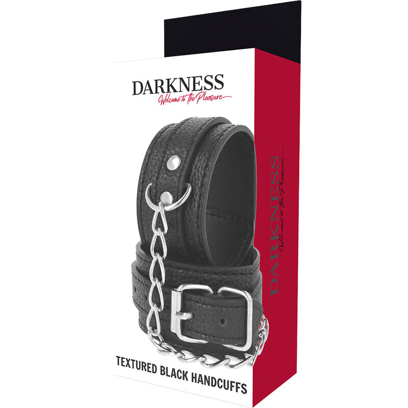Handschellen aus schwarzem Strukturiertem Leder – Bild 5