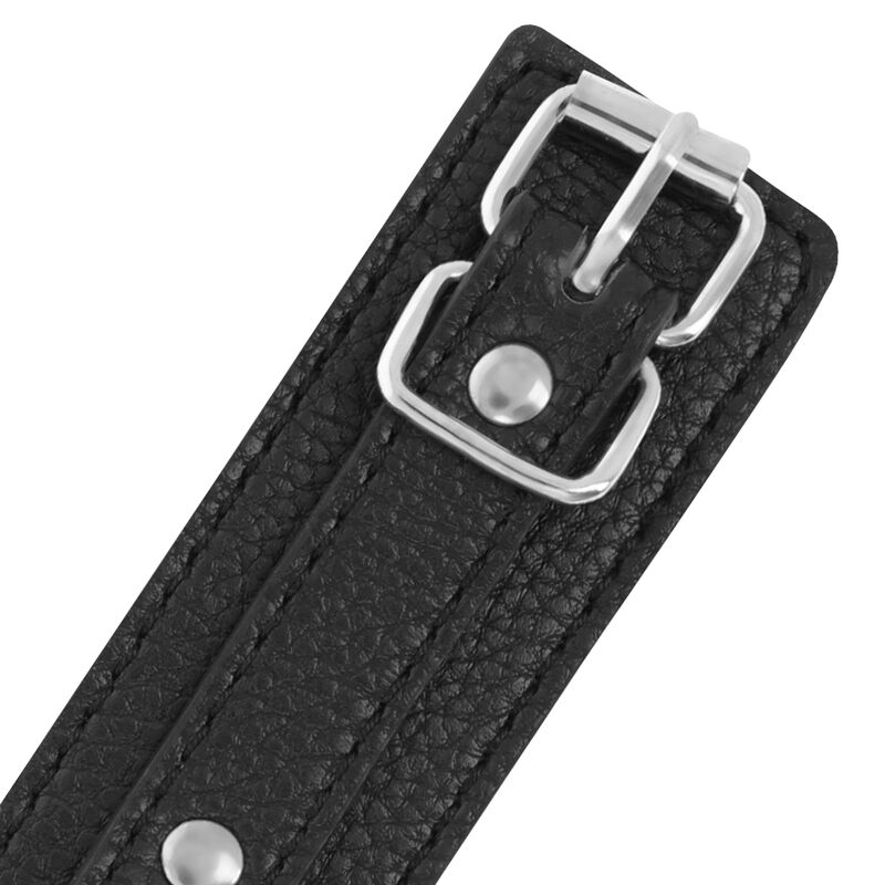 Handschellen aus schwarzem Strukturiertem Leder – Bild 4