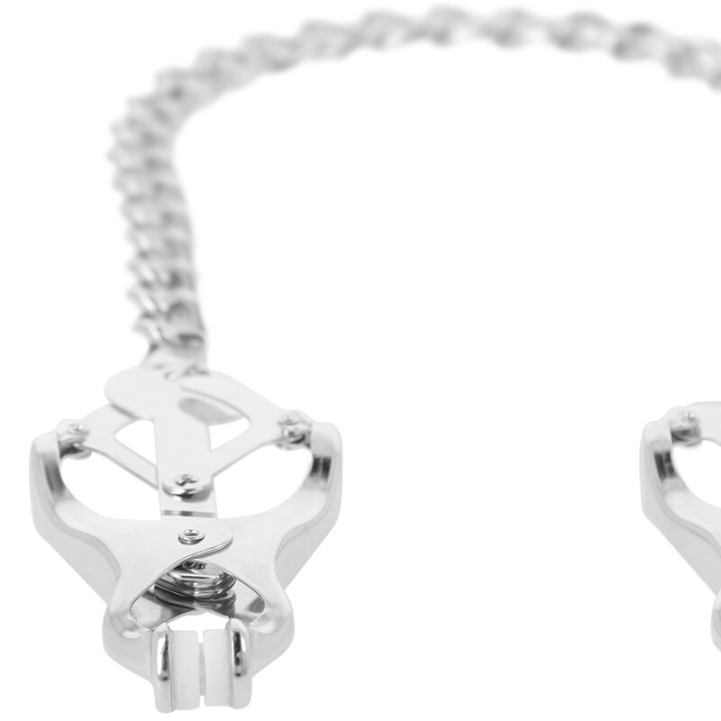 Nippelklemme aus Metall mit Kette – Bild 3