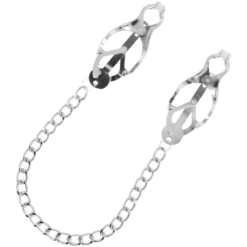 Nippelklemme aus Metall mit Kette – Bild 2