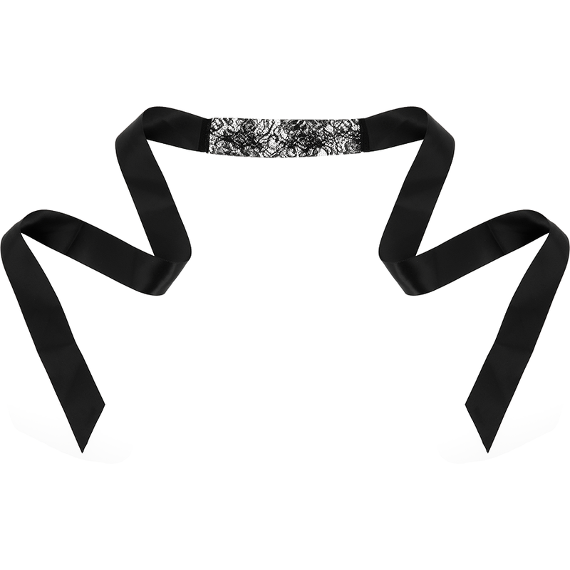 Spitzenmaske mit Band – Schwarz – Bild 3