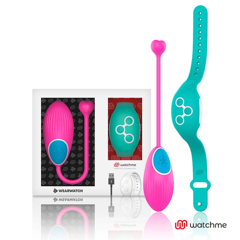 WatchMe Egg – Vibrationsei mit Funkfernbedienung – Fuchsia/Aquamarin