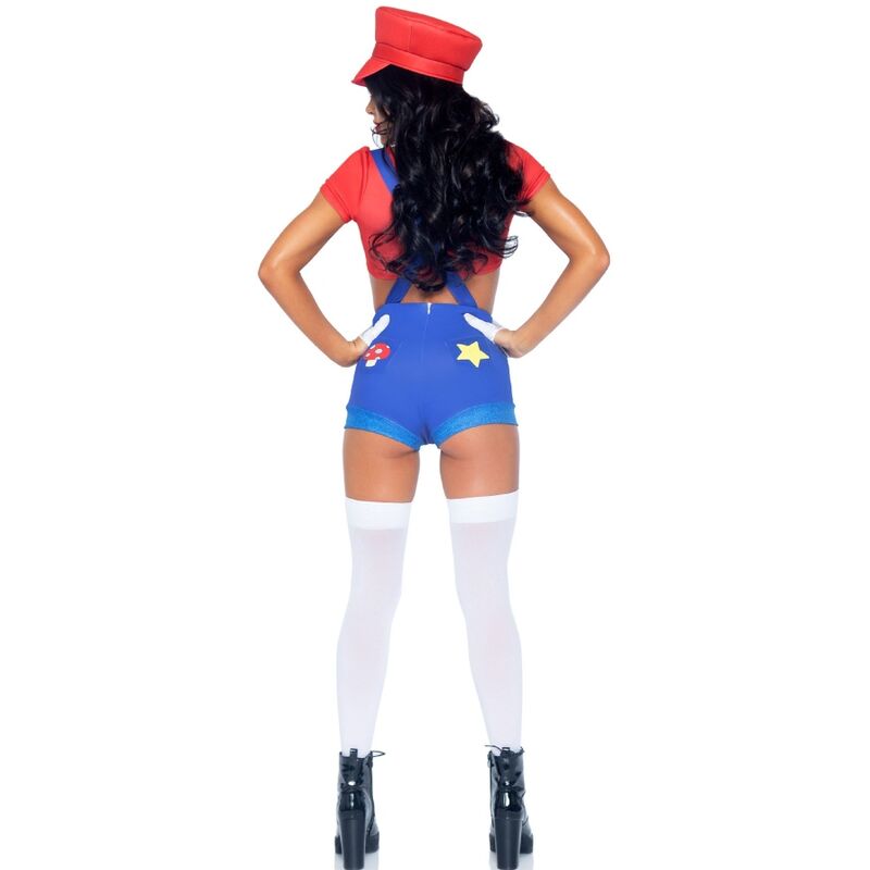 Leg Avenue – Sexy Kostüm Mario Bros Rot/Blau S – Bild 3