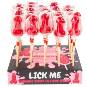 Secretplay – Cherry Candy Penis Lollipop Display mit Scharfem Wärmeeffekt (40 Stück)