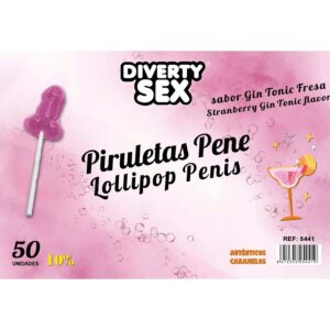 50 Penislutscher Gin Tonic Erdbeergeschmack 10% Alkohol