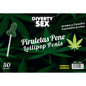 50 Penis-Lollipops mit Cannabis-Aroma