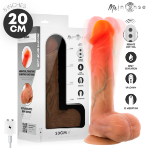 Mr Intense – Logan Vibrator Dildo Silikon mit Wärmeeffekt und Fernbedienung 20 cm – Ø 4,1 cm