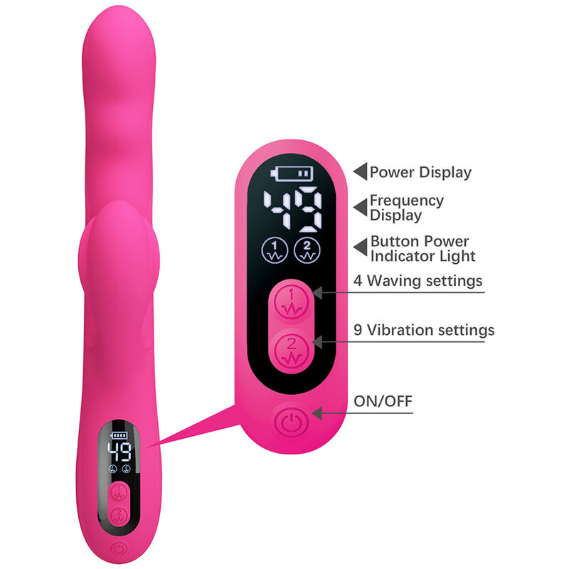 Pretty Love – Winters Multifunktions-Hasenvibrator mit Led-Anzeige, Pink – Bild 8
