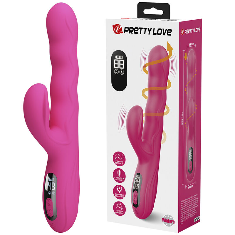 Pretty Love – Winters Multifunktions-Hasenvibrator mit Led-Anzeige, Pink – Bild 2