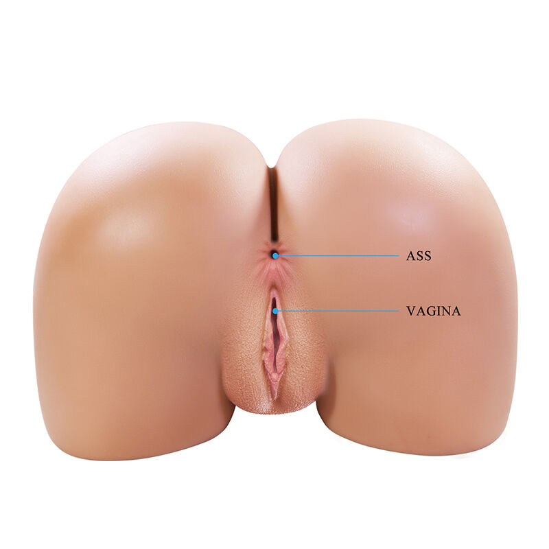 Julia XXL Doppelter Vaginal- und Analvibrationsmasturbator Flesh
