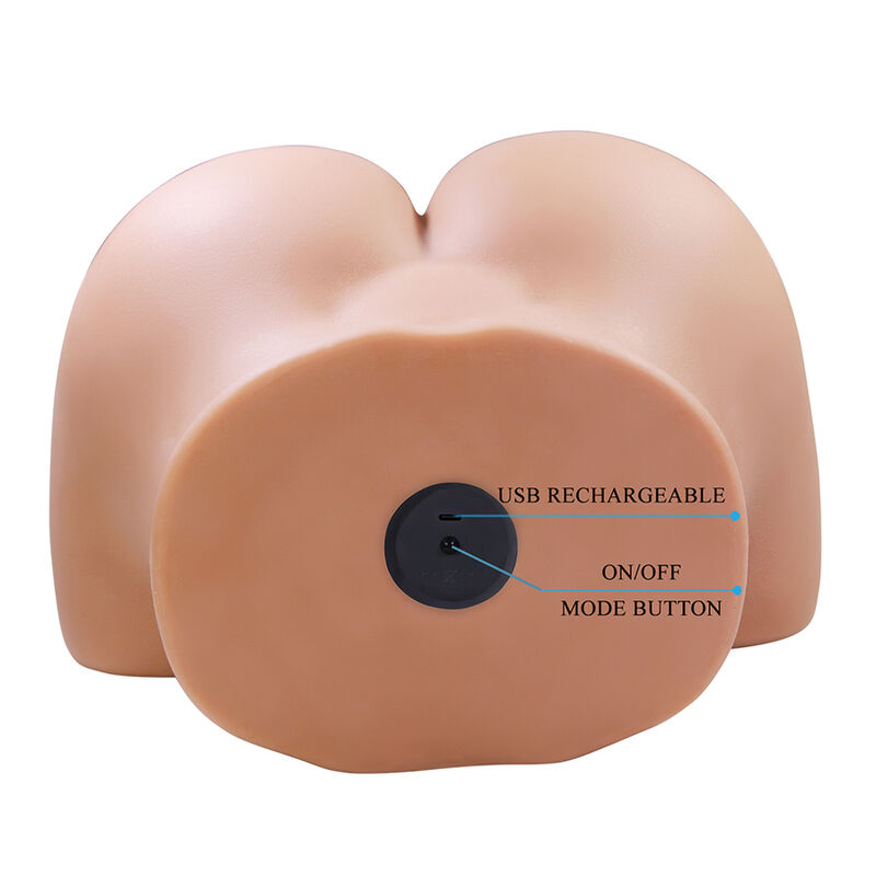 Julia XXL Doppelter Vaginal- und Analvibrationsmasturbator Flesh – Bild 6