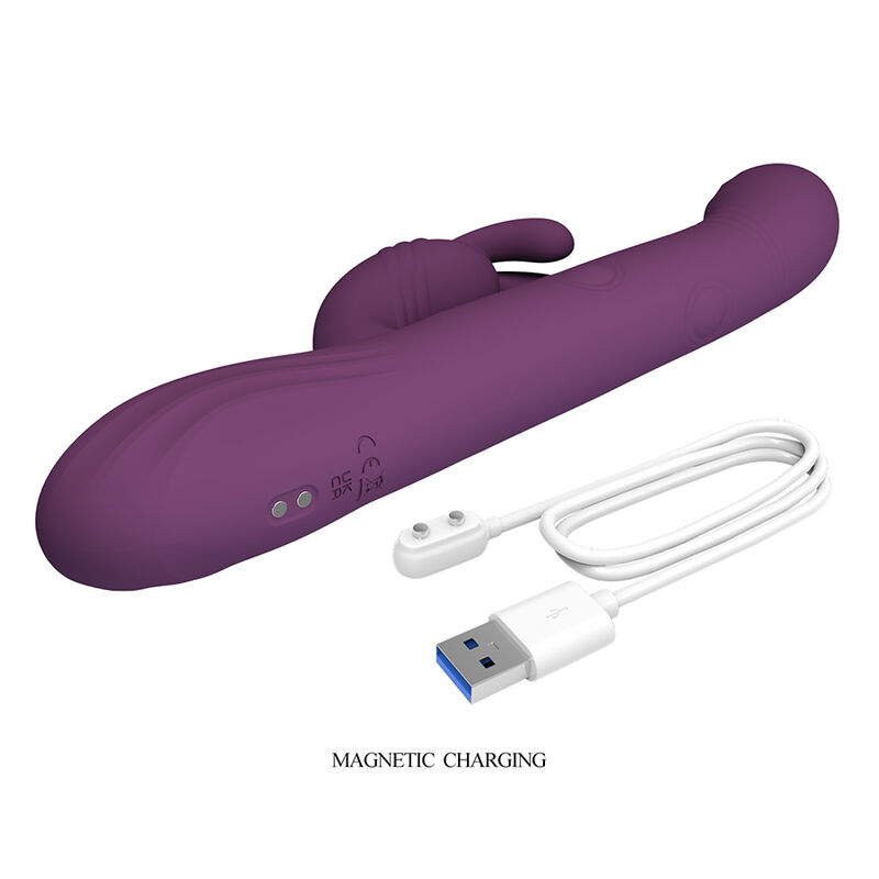 Pretty Love – Dee Multifunktions-Hasenvibrator mit Oszillierender und Perkussiver Funktion, Lila – Bild 5