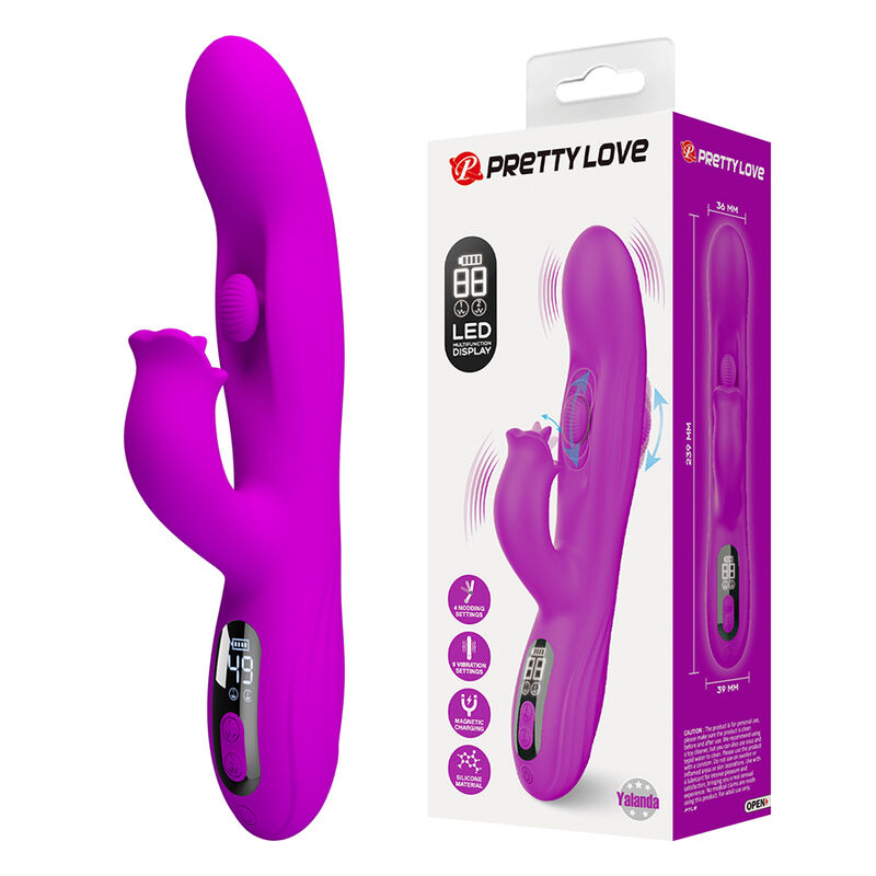 Pretty Love – Yalanda Hase Oszillierender Vibrator mit Led-Anzeige, Lila – Bild 4