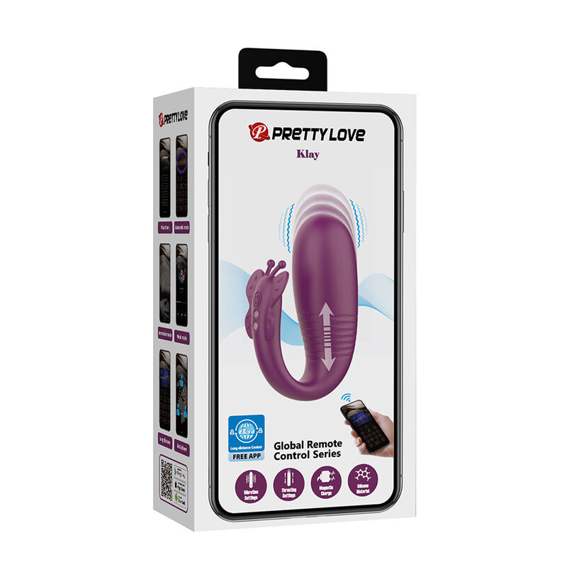Pretty Love – Klay Stoss-Ei-Vibrator, App-Steuerung, Lila – Bild 17