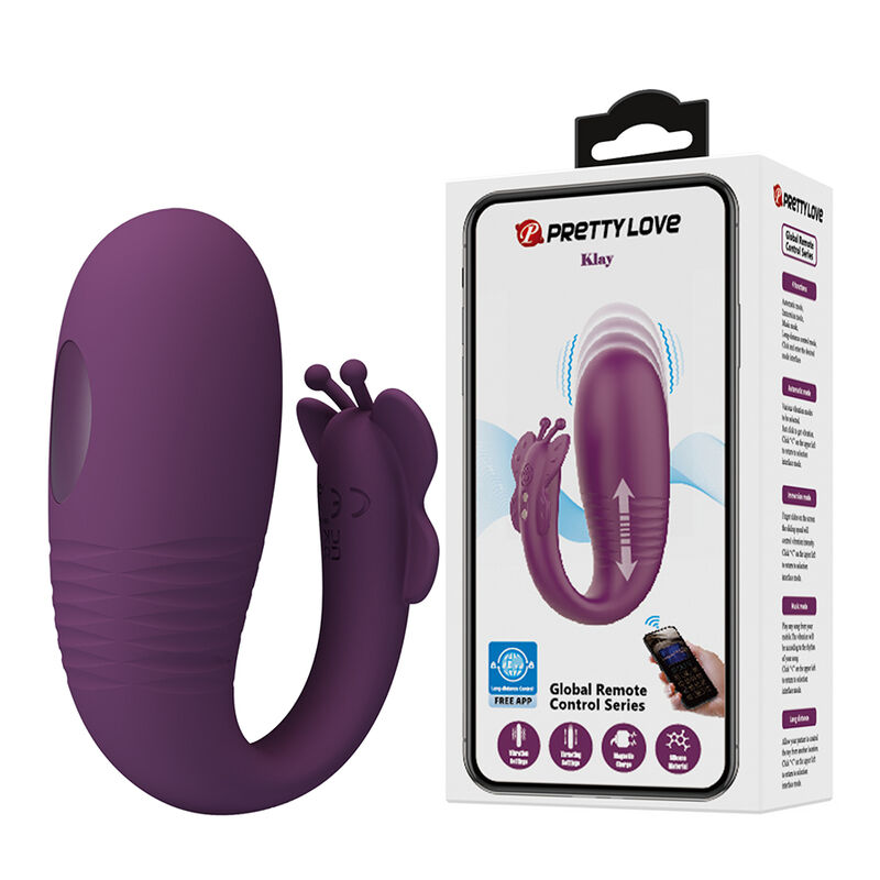 Pretty Love – Klay Stoss-Ei-Vibrator, App-Steuerung, Lila – Bild 2