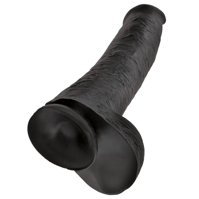 Realistischer Dildo mit Hoden 38 cm Schwarz – Bild 3