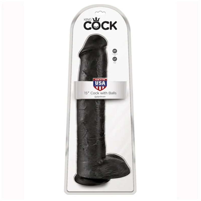 Realistischer Dildo mit Hoden 38 cm Schwarz – Bild 5