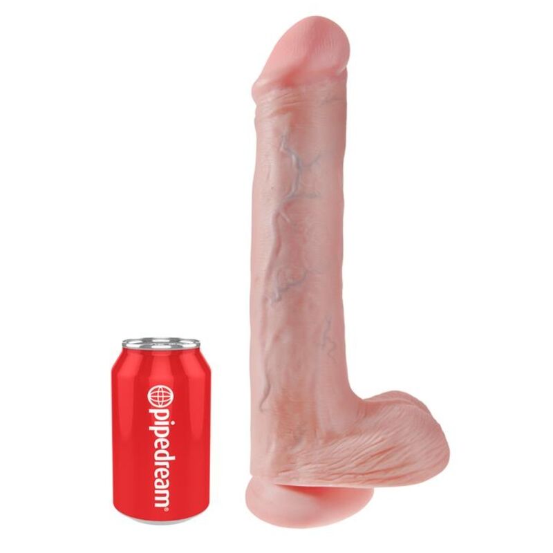 Realistischer Dildo mit Hoden und Saugkörper 38 cm Fleisch