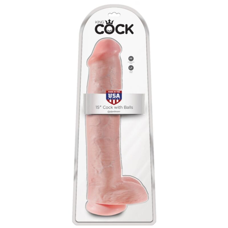 Realistischer Dildo mit Hoden und Saugkörper 38 cm Fleisch – Bild 6