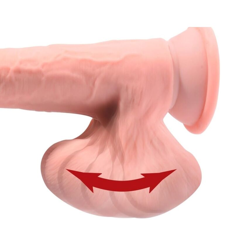 King Cock Plus – Realistischer Dildo mit Dreifachdichte und Schwingenden Hoden, 23 cm, Fleisch – Bild 3