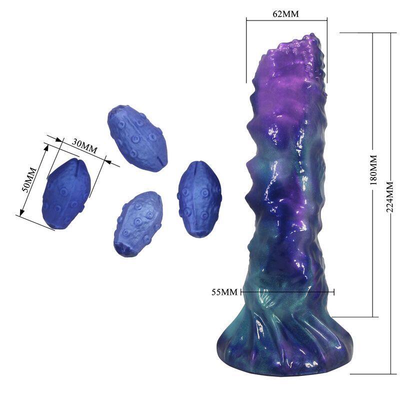 Duskwalker Sentinel Dreifarbiger Aufblasbarer Fantasy-Silikondildo 23 cm Ø 5 cm – Bild 7