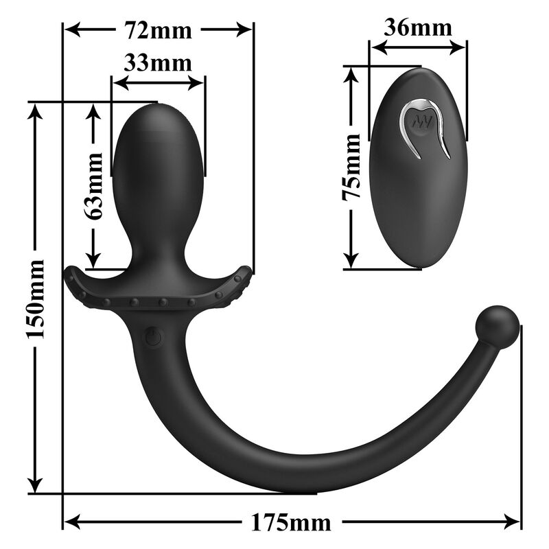 Kabelloser Anal- und Perineum-Vibrator mit Fernbedienung, Schwarz – Bild 9