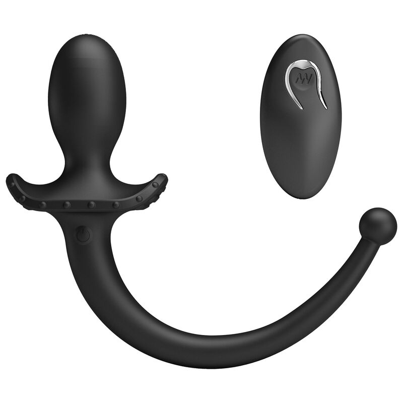 Kabelloser Anal- und Perineum-Vibrator mit Fernbedienung, Schwarz