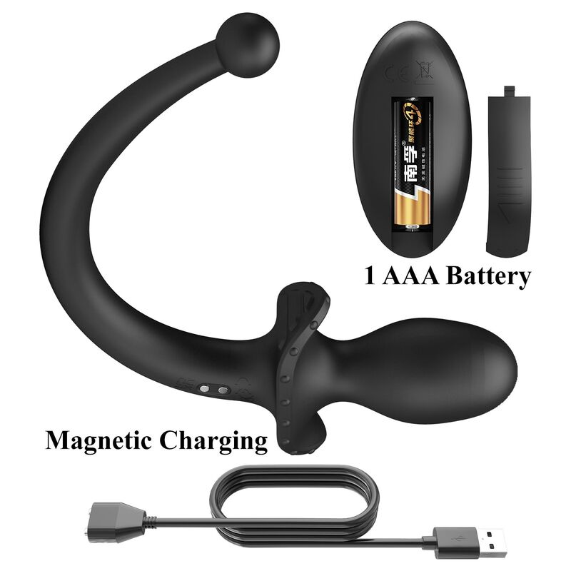 Kabelloser Anal- und Perineum-Vibrator mit Fernbedienung, Schwarz – Bild 8
