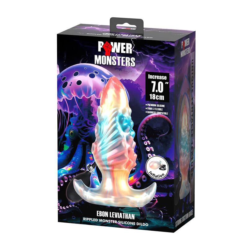 Ebon Leviathan Dreifarbiger Aufblasbarer Fantasie-Analplug 18 cm – Bild 2