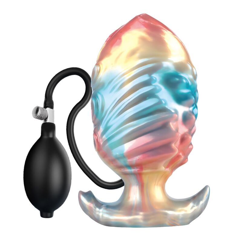 Ebon Leviathan Dreifarbiger Aufblasbarer Fantasie-Analplug 18 cm