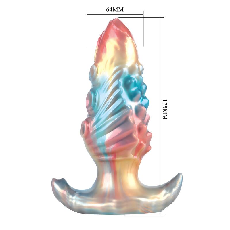 Ebon Leviathan Dreifarbiger Aufblasbarer Fantasie-Analplug 18 cm – Bild 8