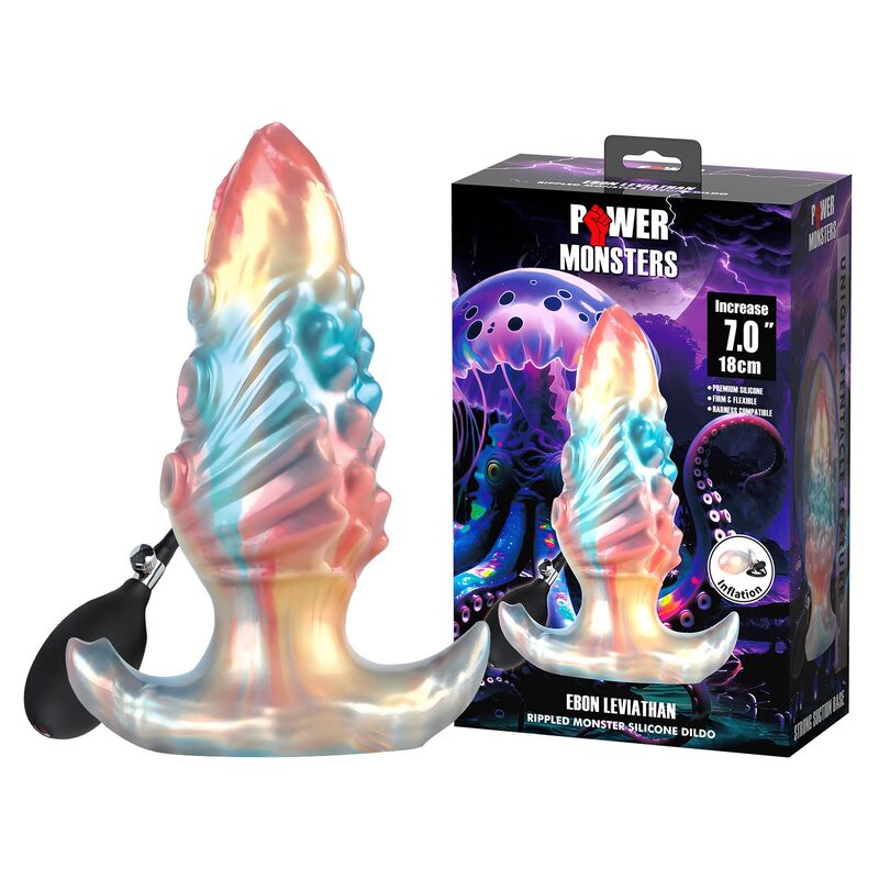 Ebon Leviathan Dreifarbiger Aufblasbarer Fantasie-Analplug 18 cm – Bild 9