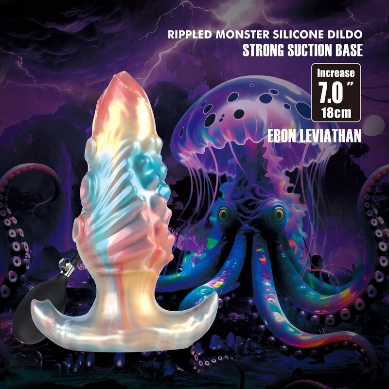 Ebon Leviathan Dreifarbiger Aufblasbarer Fantasie-Analplug 18 cm – Bild 10