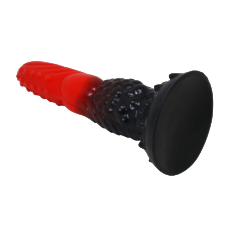 Feuerdrachen-Fantasie-Dildo mit Saugnapf 24,5 cm Ø 5,8 cm Rot & Schwarz – Bild 5