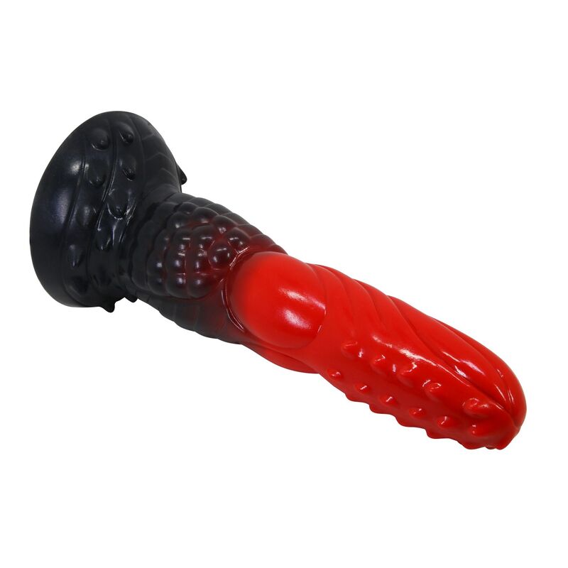 Feuerdrachen-Fantasie-Dildo mit Saugnapf 24,5 cm Ø 5,8 cm Rot & Schwarz – Bild 6