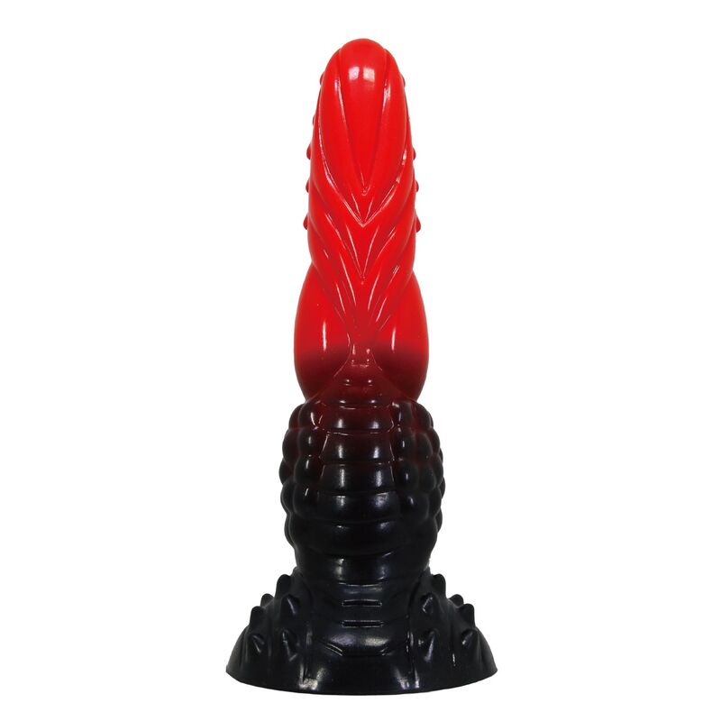 Feuerdrachen-Fantasie-Dildo mit Saugnapf 24,5 cm Ø 5,8 cm Rot & Schwarz