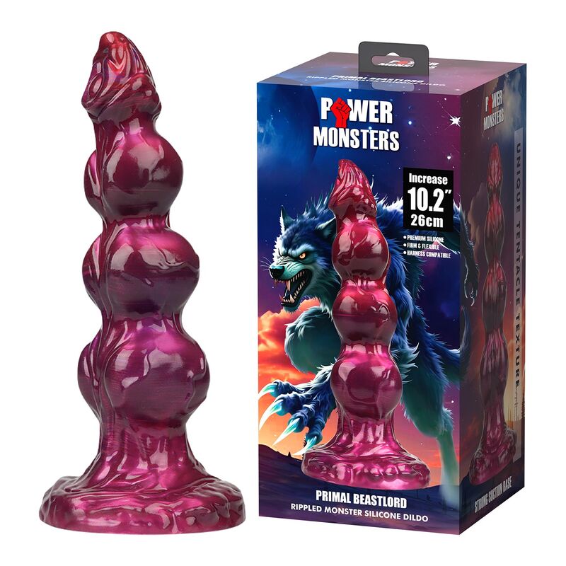 Primal Beastlord Pink Translucent Fantasy Silikondildo 26 cm Ø 5 cm – Bild 3