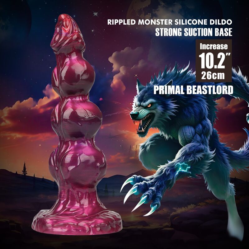 Primal Beastlord Pink Translucent Fantasy Silikondildo 26 cm Ø 5 cm – Bild 8
